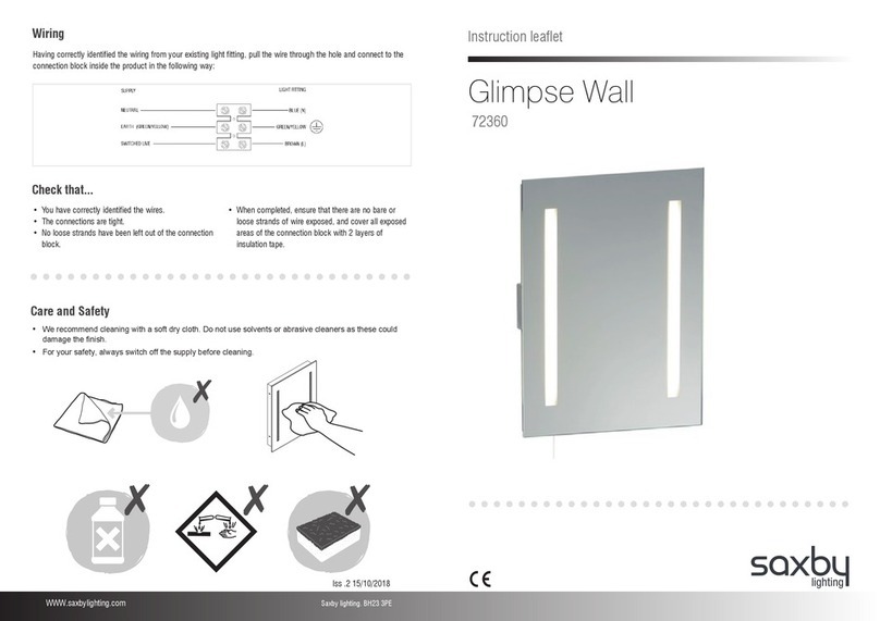 Saxby Lighting Glimpse Wall Instruction leaflet