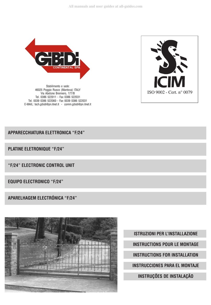 GiBiDi F/24 Instructions for installation