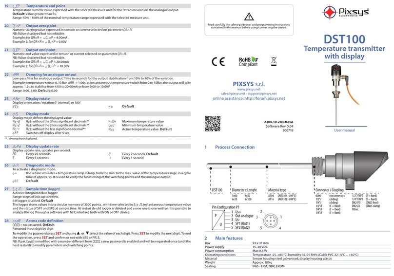 Pixsys DST100 user manual