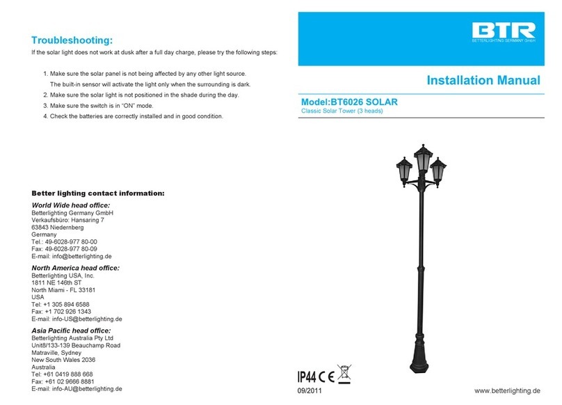 BTR BT6026 SOLAR installation manual