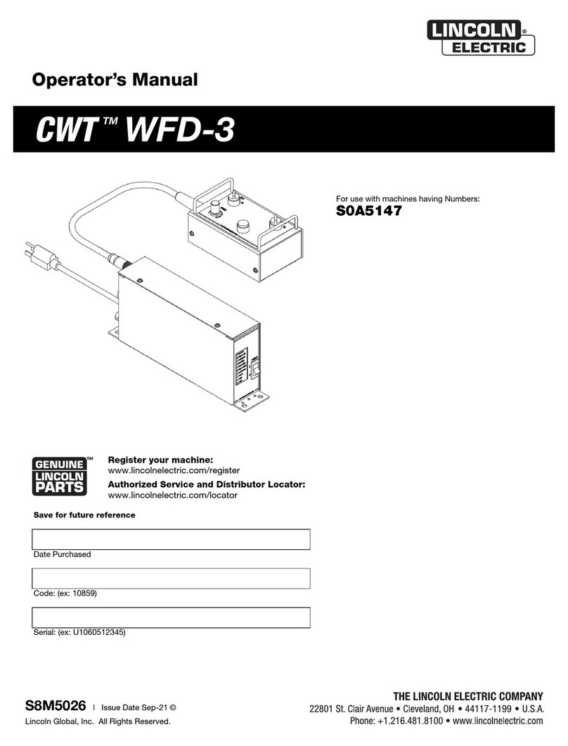 Lincoln Electric CWT WFD-3 Operator's manual