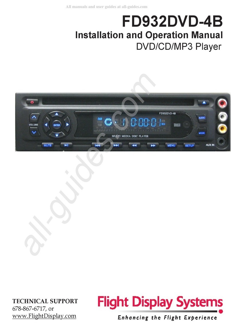 Flight Display Systems FD932DVD-4B User manual Flight Display Systems FD932DVD-4B User manual