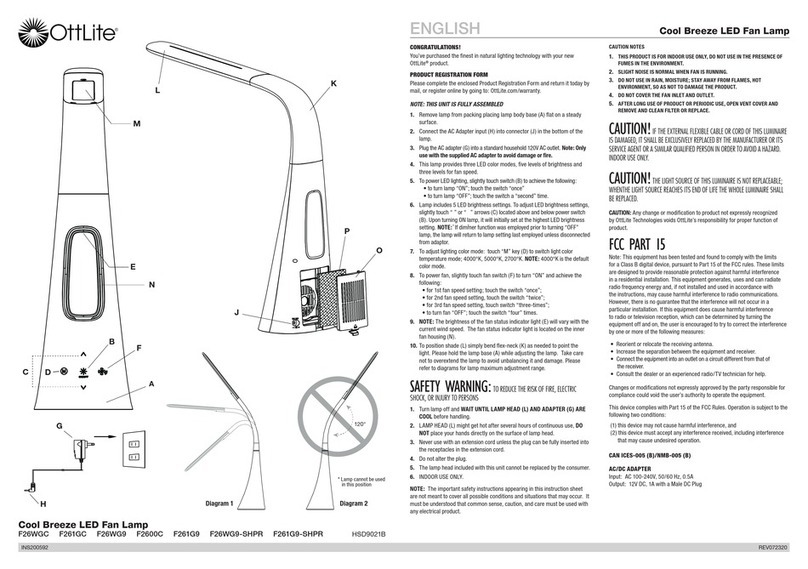 OttLite F26WGC User manual