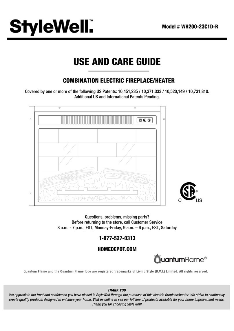 StyleWell Quantum Flame WH200-23C1D-R Use and care guide StyleWell Quantum Flame WH200-23C1D-R Use and care guide