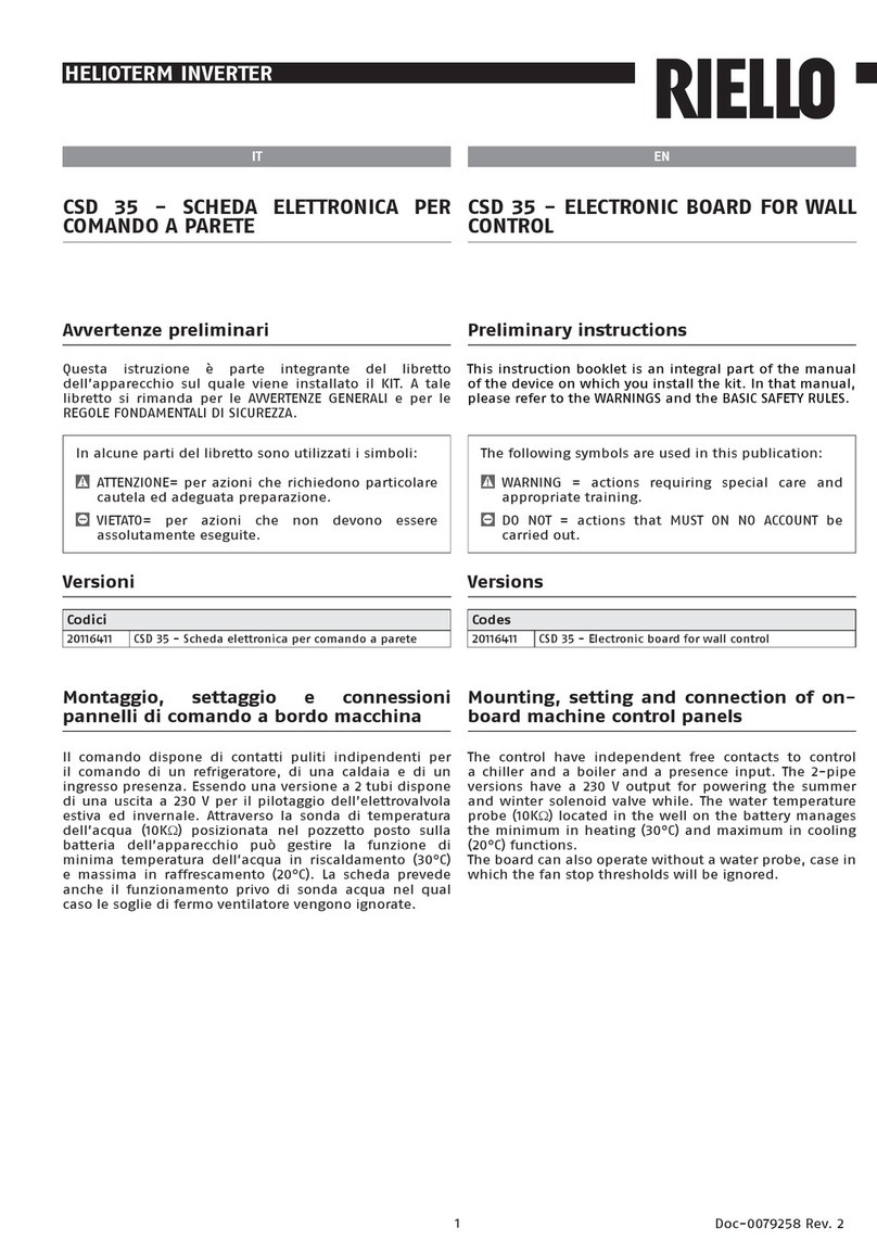 Riello CSD 35 Instruction booklet