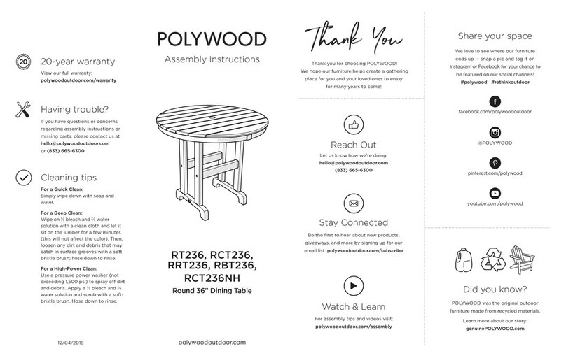 Polywood La Casa Cafe RT236 Assembly instructions Polywood La Casa Cafe RT236 Assembly instructions