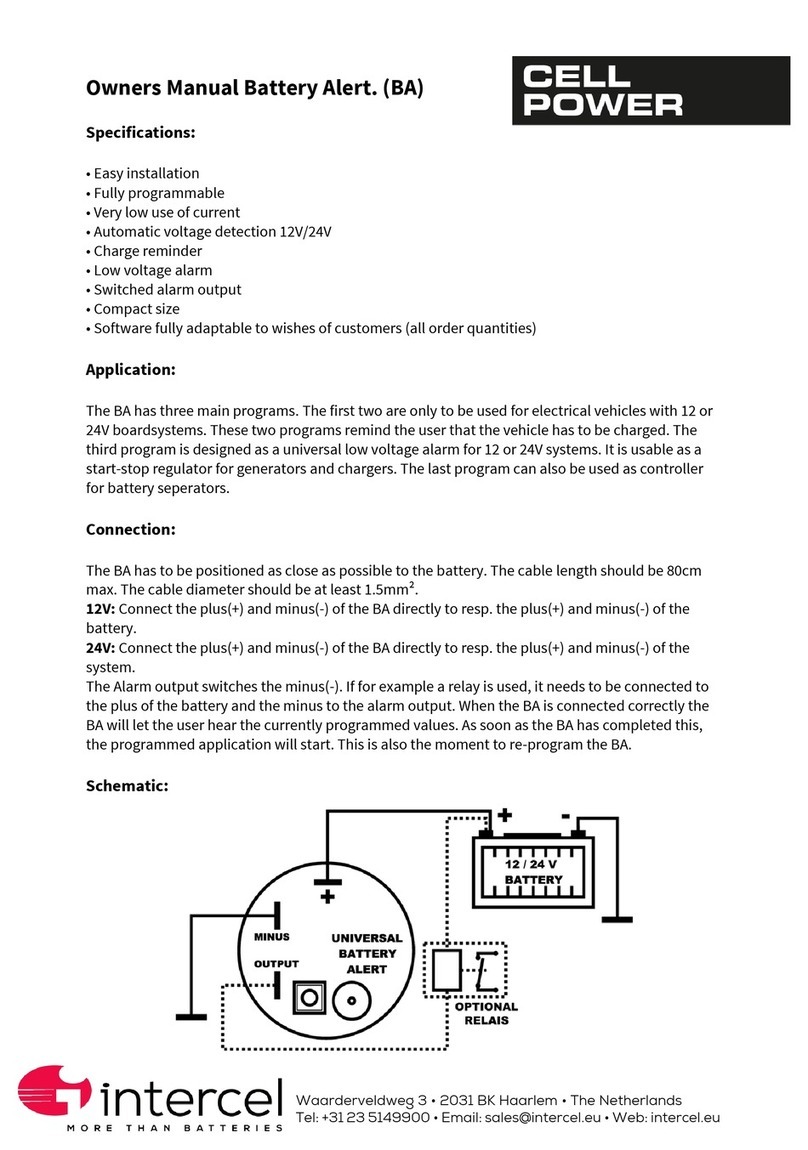 Intercel CELL POWER Battery Alert owner's manual