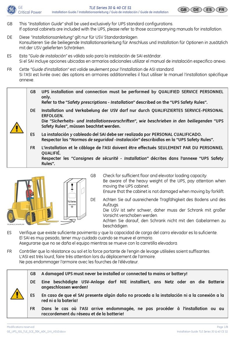 GE TLE 30 Series User manual