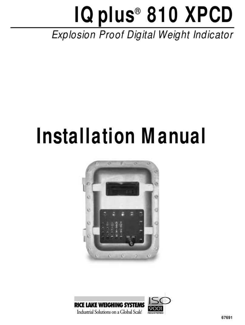 Rice Lake IQ plus 810 XPCD installation manual