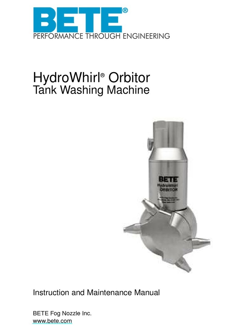 BETE HydroWhirl Orbitor Instruction and maintenance manual