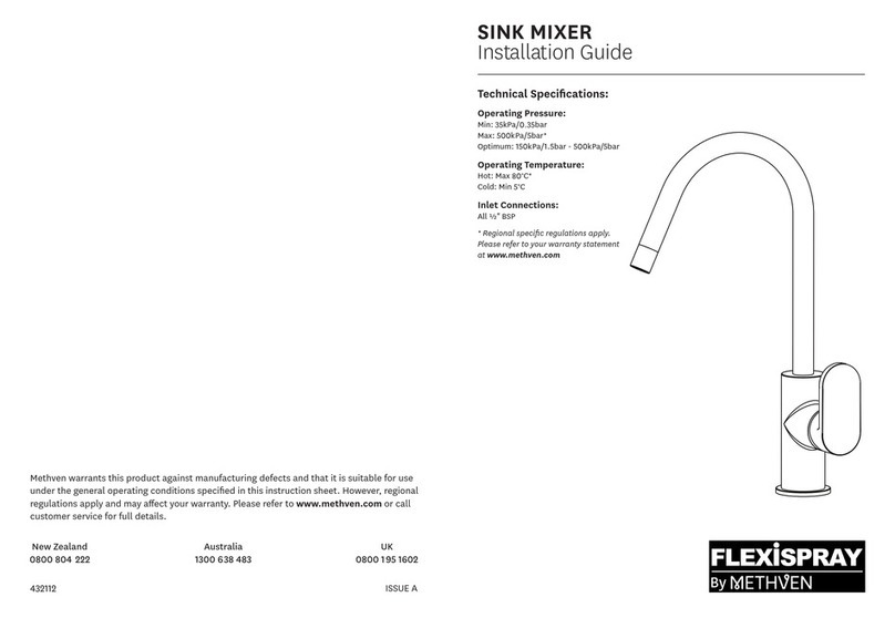 METHVEN FLEXISPRAY User manual METHVEN FLEXISPRAY User manual