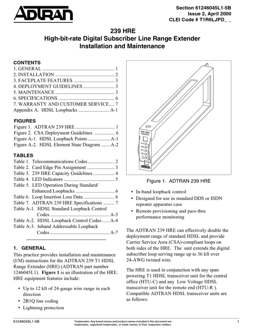 ADTRAN 239 HR Installation and Maintenance ADTRAN 239 HR Installation and Maintenance
