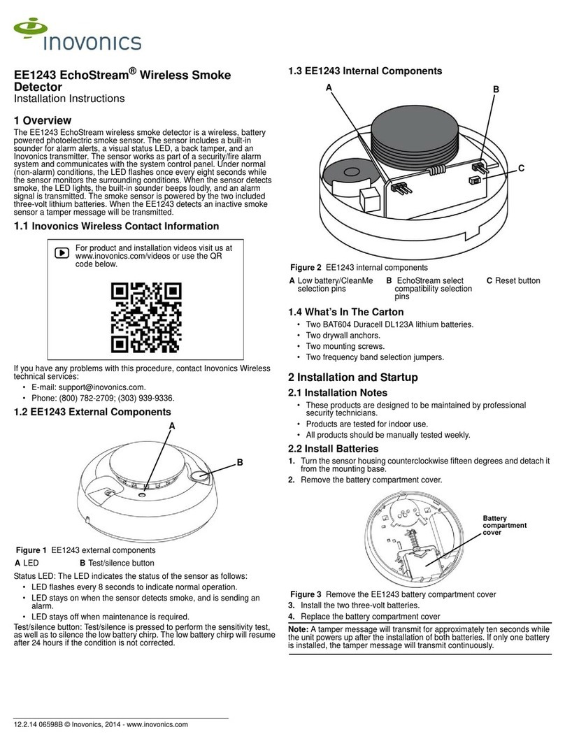 Inovonics EchoStream EE1243 installation instructions