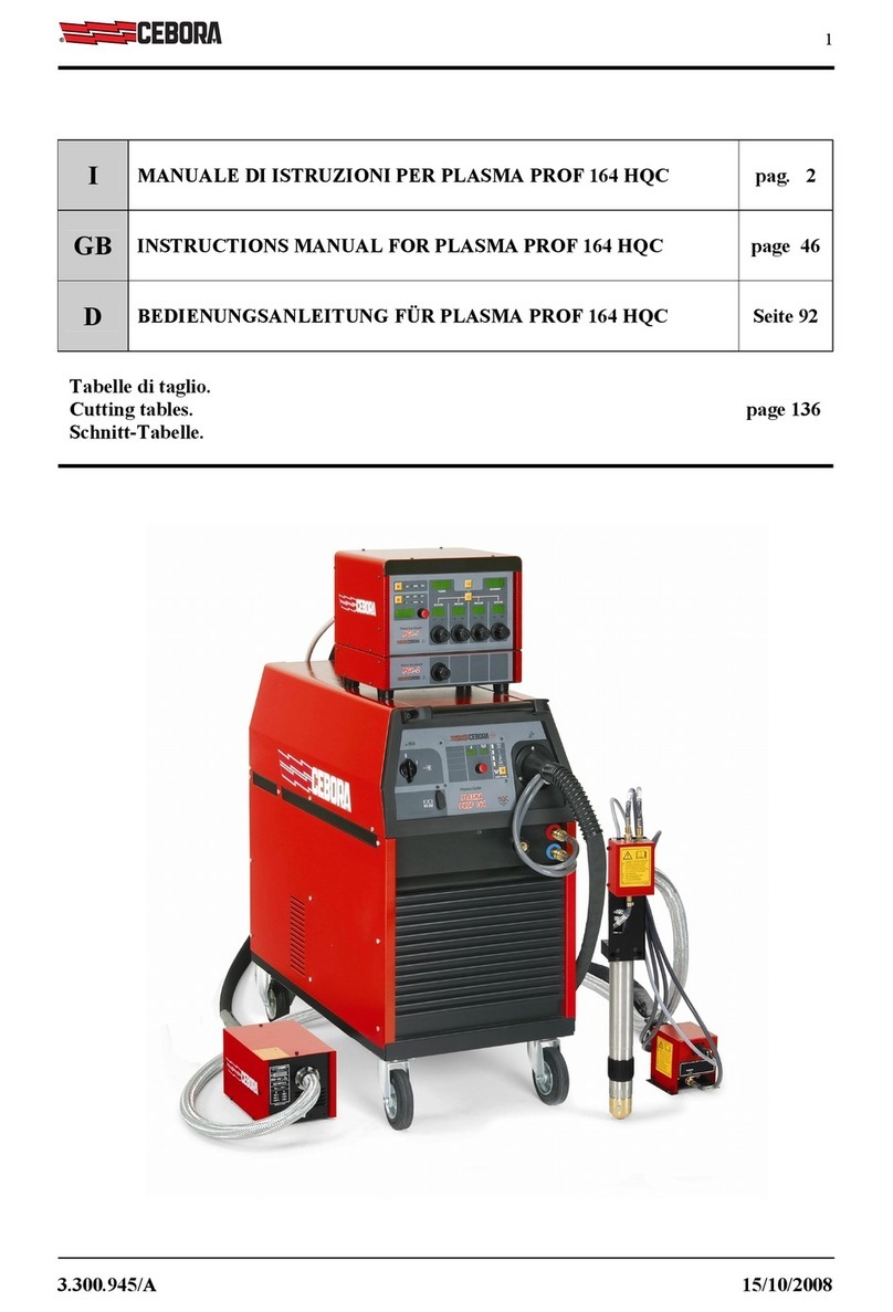 Cebora PLASMA PROF 164 HQC User manual