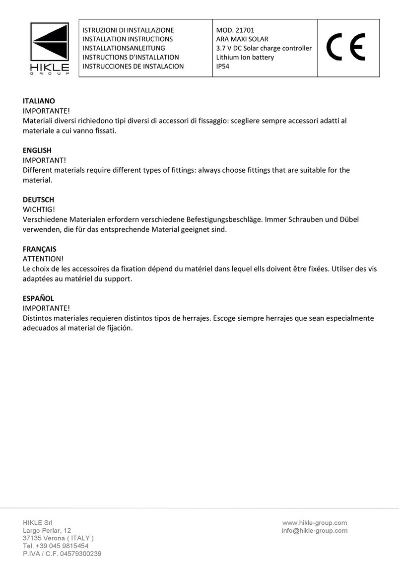 HIKLE ARA MAXI SOLAR installation instructions