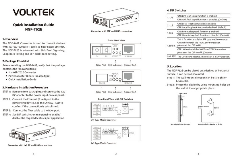 VOLKTEK NGF-762E Quick installation guide