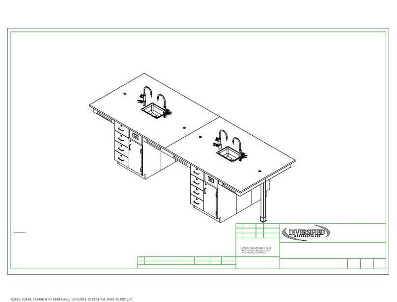 DIVERSIFIED WOODCRAFTS STUDENT SERVICE ISLAND-DOUBLE C2420K Series User manual
