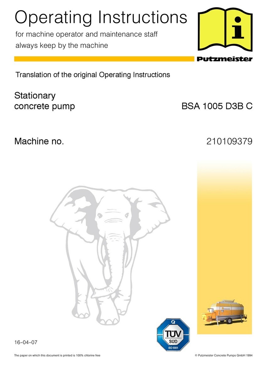 Putzmeister BSA 1005 D3B C operating instructions
