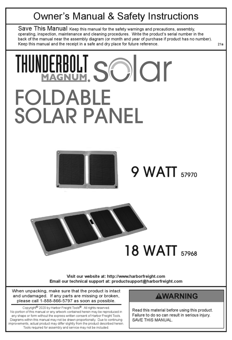 Thunderbolt Magnum Solar 57970 Owner's manual & safety instructions