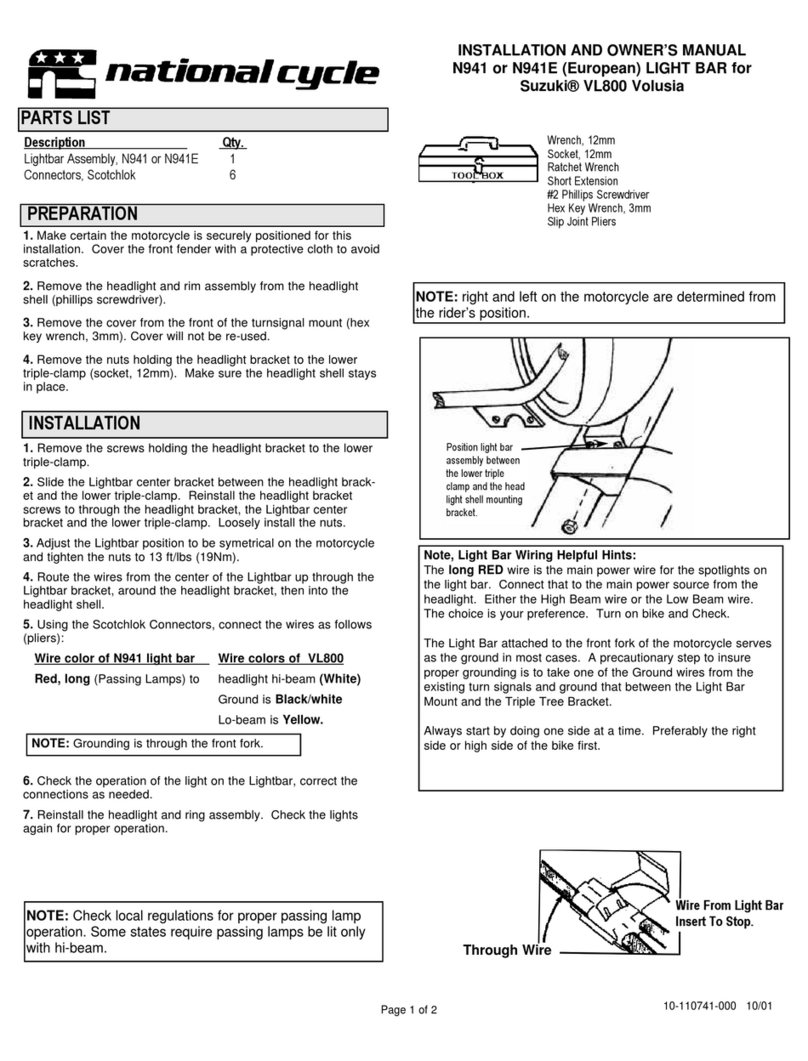National Cycle N941 Installation and owner's manual