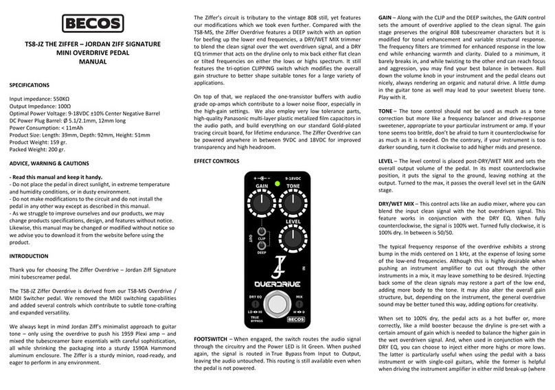 Becos ZIFFER JORDAN ZIFF SIGNATURE manual