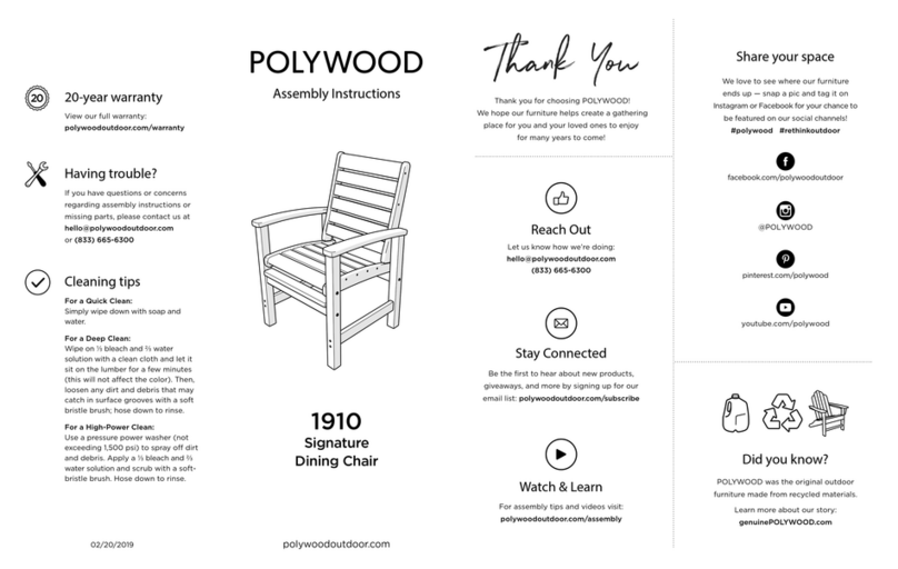 Polywood Signature 1910 User manual
