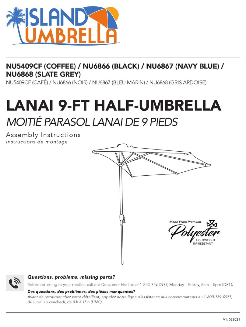 Blue Wave Island Umbrella Lanai Assembly instructions Blue Wave Island Umbrella Lanai Assembly instructions