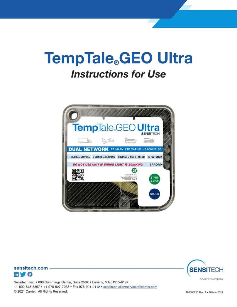 Carrier Sensitech TempTale GEO Ultra Instructions for use