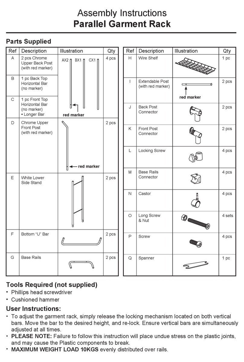 KMART Parallel Garment Rack User manual KMART Parallel Garment Rack User manual