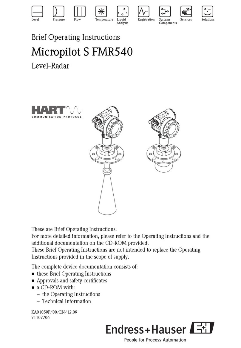 Endress+Hauser Micropilot S FMR540 Brief operating instructions