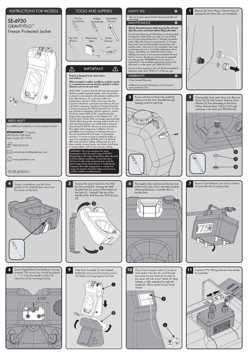 Speakman GRAVITYFLO SE-4930 instructions