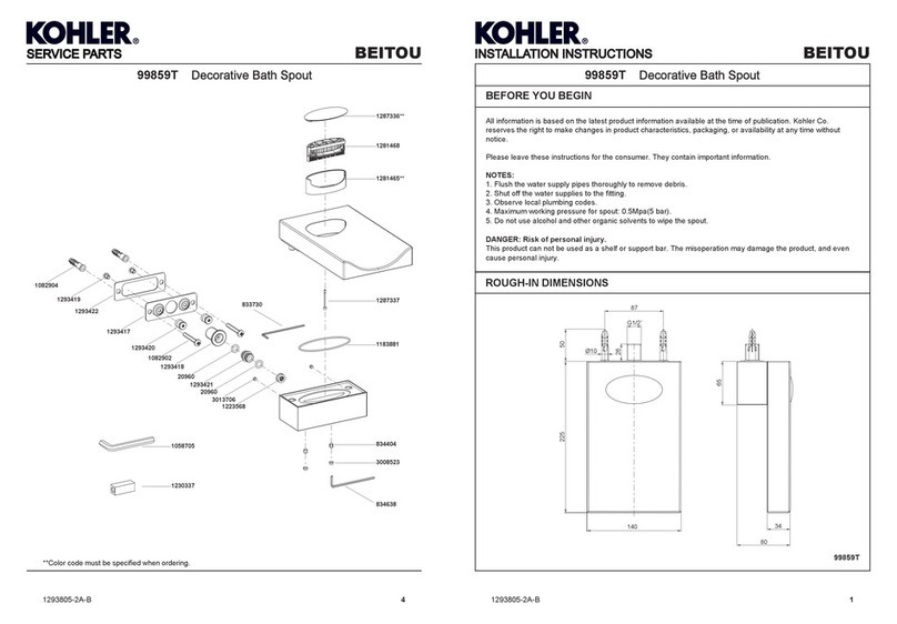 Kohler 99859T User manual