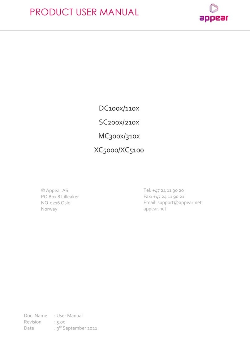 Appear TV DC100X Product user manual