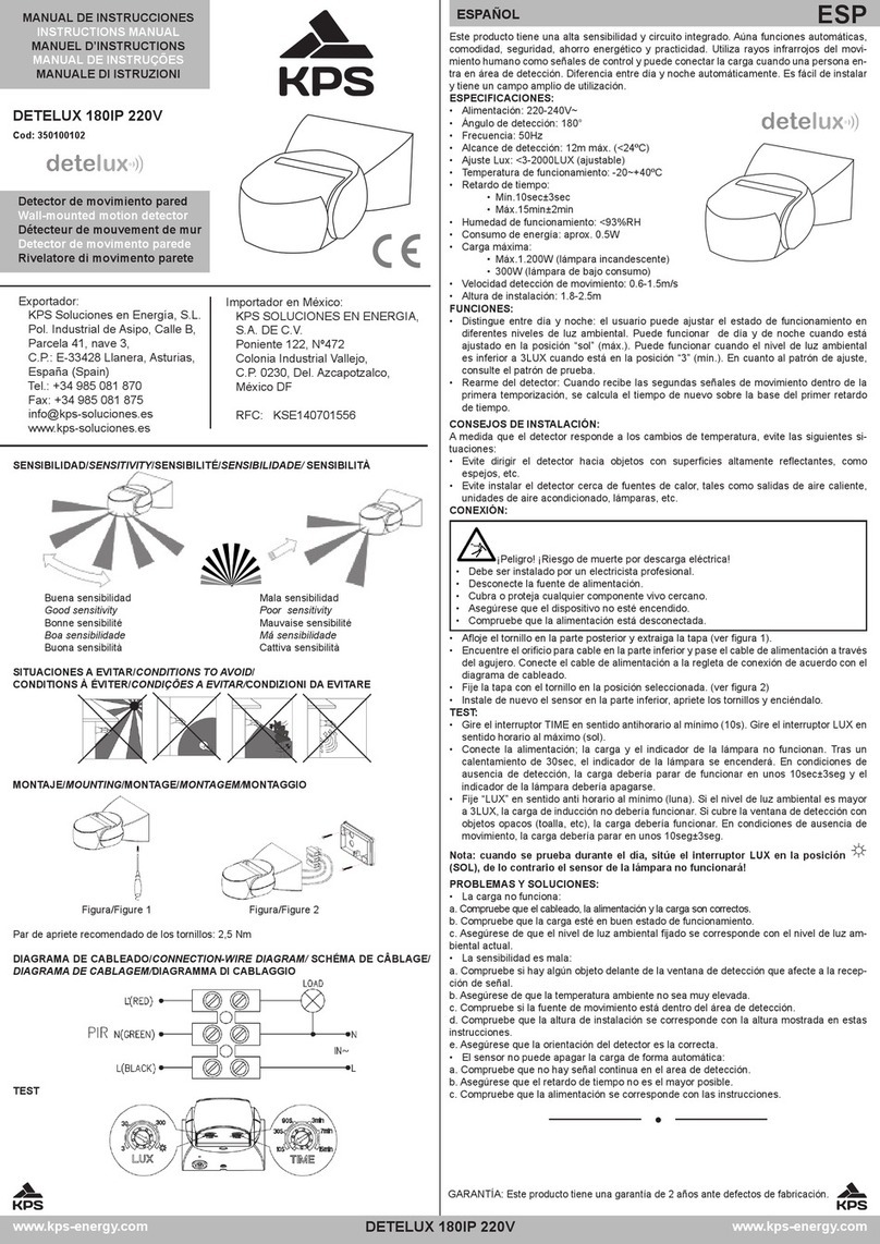KPS DETELUX KPS180IP230VCBINT instruction manual