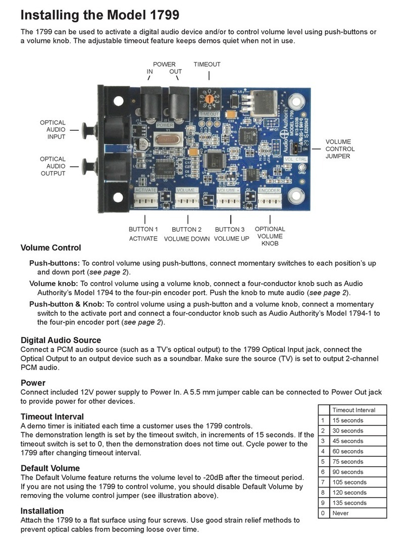 Audio Authority 1799 Installing