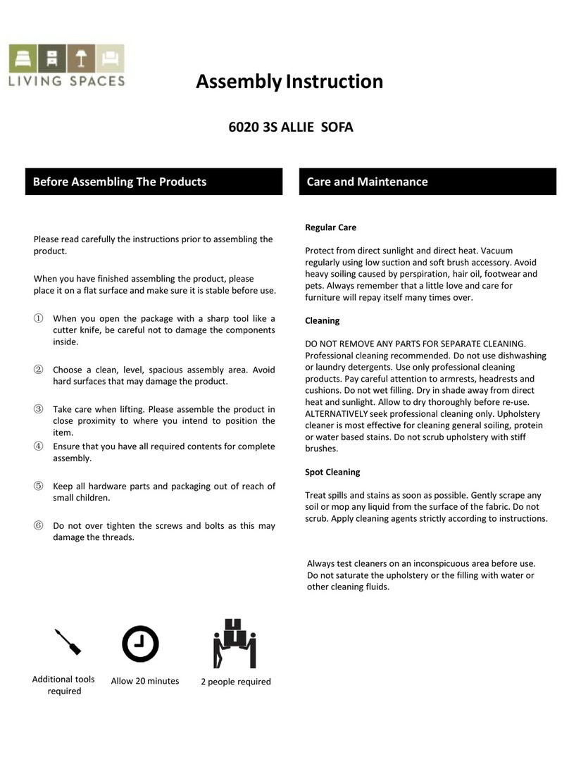 Living Spaces 6020 3S ALLIE SOFA User manual Living Spaces 6020 3S ALLIE SOFA User manual