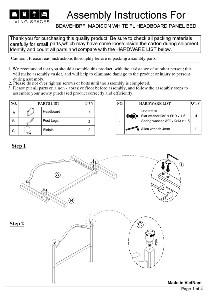 Living Spaces MADISON BDAVEHBPF Assembly instructions