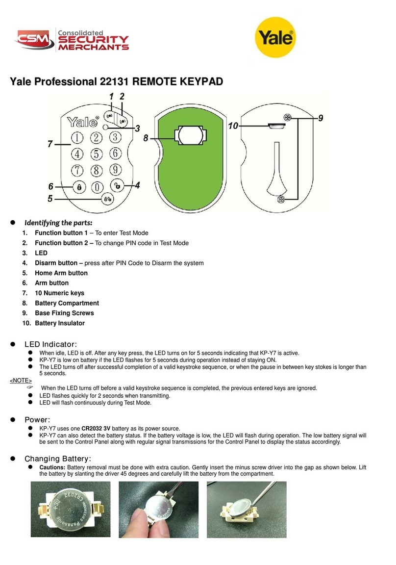 Yale 22131 quick start guide