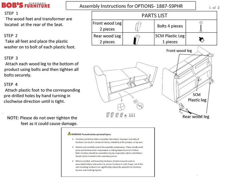 Bob's Discount Furniture OPTIONS 1887-59PHR Assembly instructions
