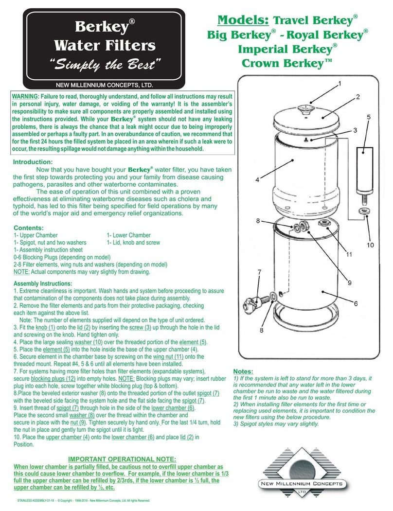 NEW MILLENIUM CONCEPTS Travel Berkey instructions NEW MILLENIUM CONCEPTS Travel Berkey instructions
