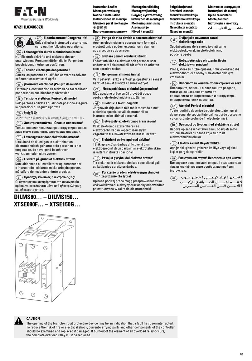 Eaton DILMS80 Series Instruction leaflet Eaton DILMS80 Series Instruction leaflet