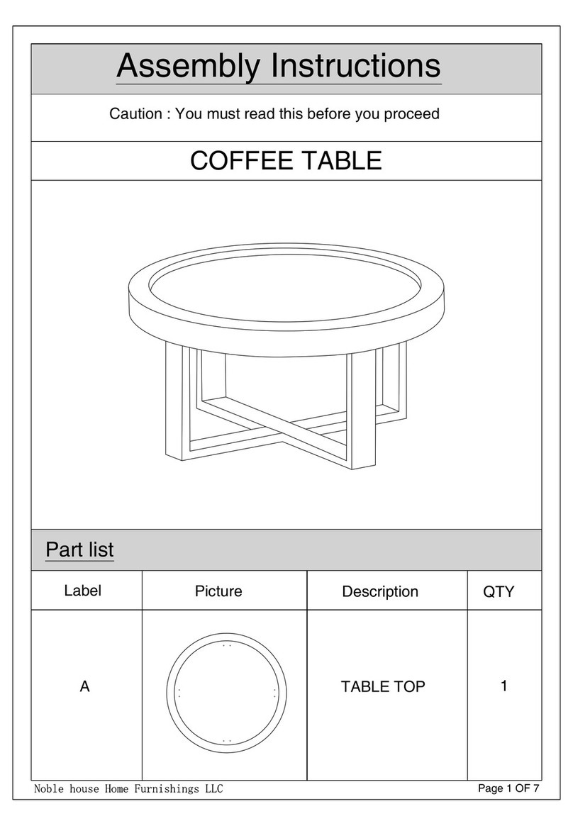 Noble House Home Furnishings COFFEE TABLE Assembly instructions