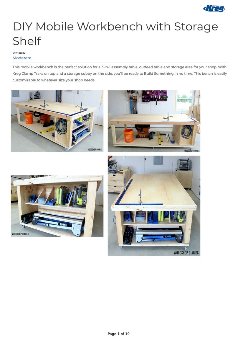 Kreg DIY Mobile Workbench with Storage Shelf User manual