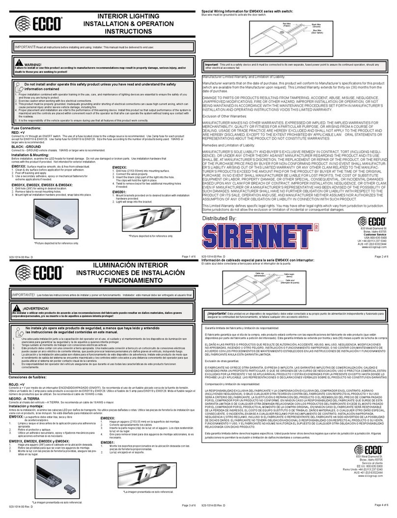 Ecco EW01 Series Installation & operation instructions