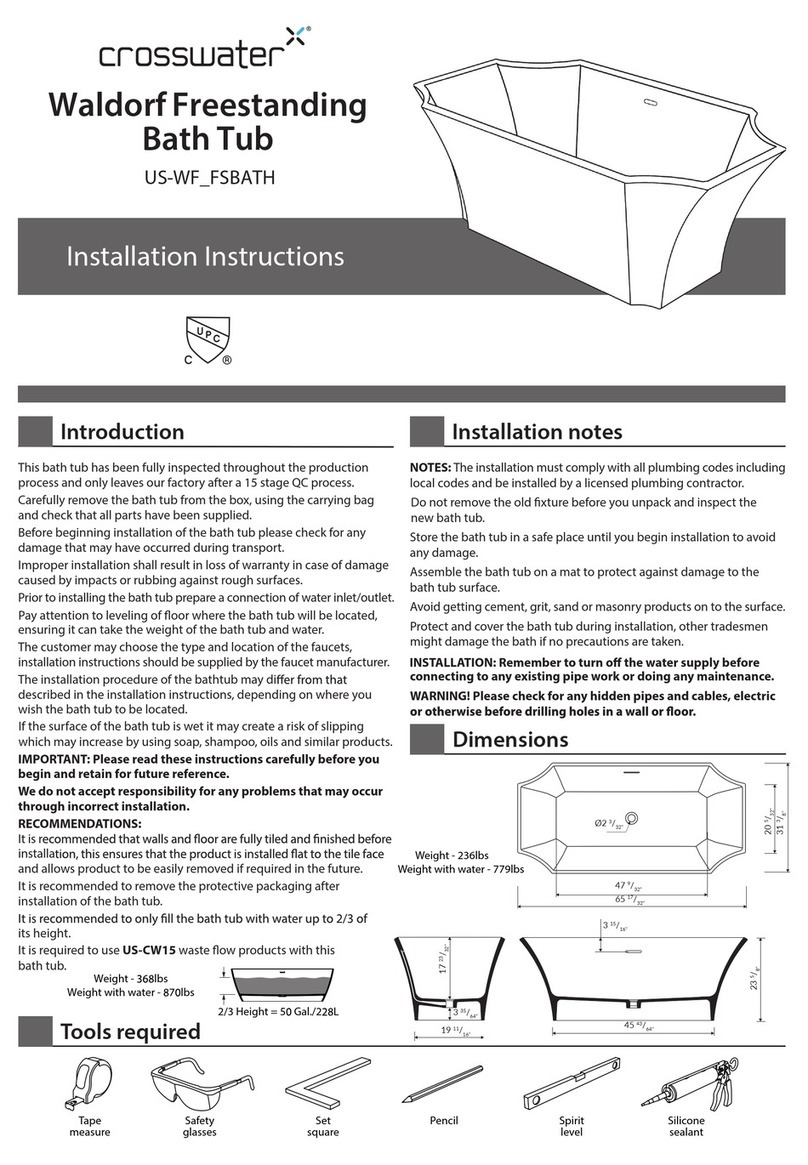 Crosswater US-WF FSBATH installation instructions Crosswater US-WF FSBATH installation instructions