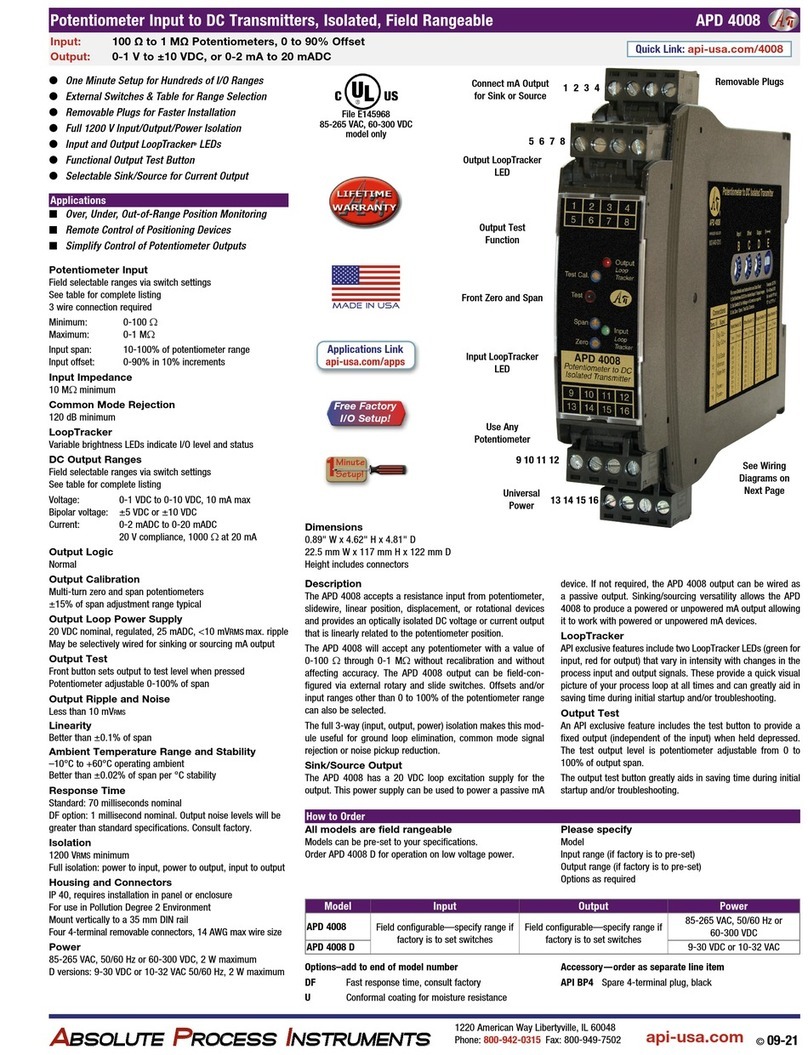 API APD 4008 Series User manual