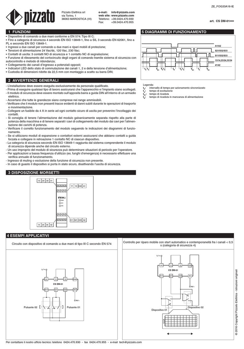 Pizzato Elettrica CS DM-01 Series quick start guide