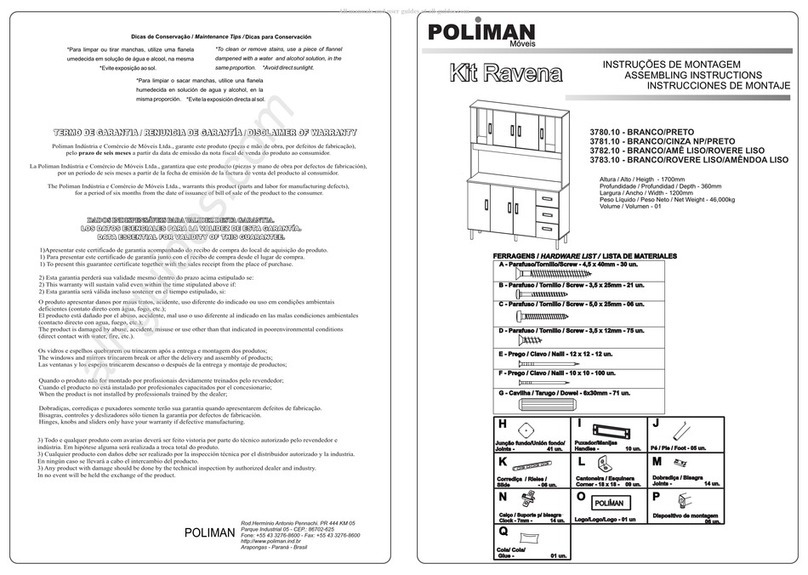 Poliman Moveis Kit Ravena User manual