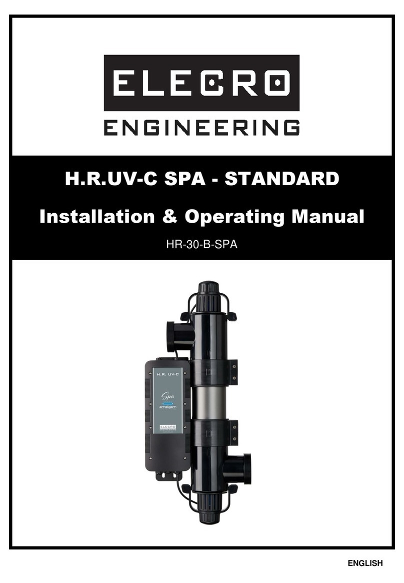 Elecro Engineering H.R.UV-C SPA-STANDARD Installation instructions Elecro Engineering H.R.UV-C SPA-STANDARD Installation instructions