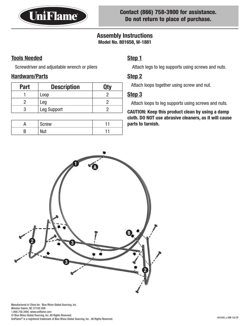 Uniflame W-1881 Assembly instructions